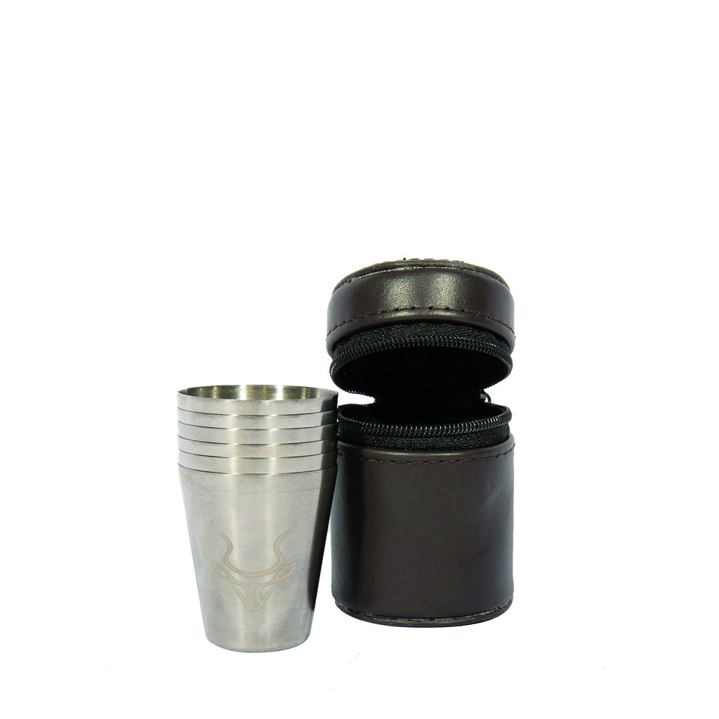 Shot Cups With Leather Casing (6 X 30ML)