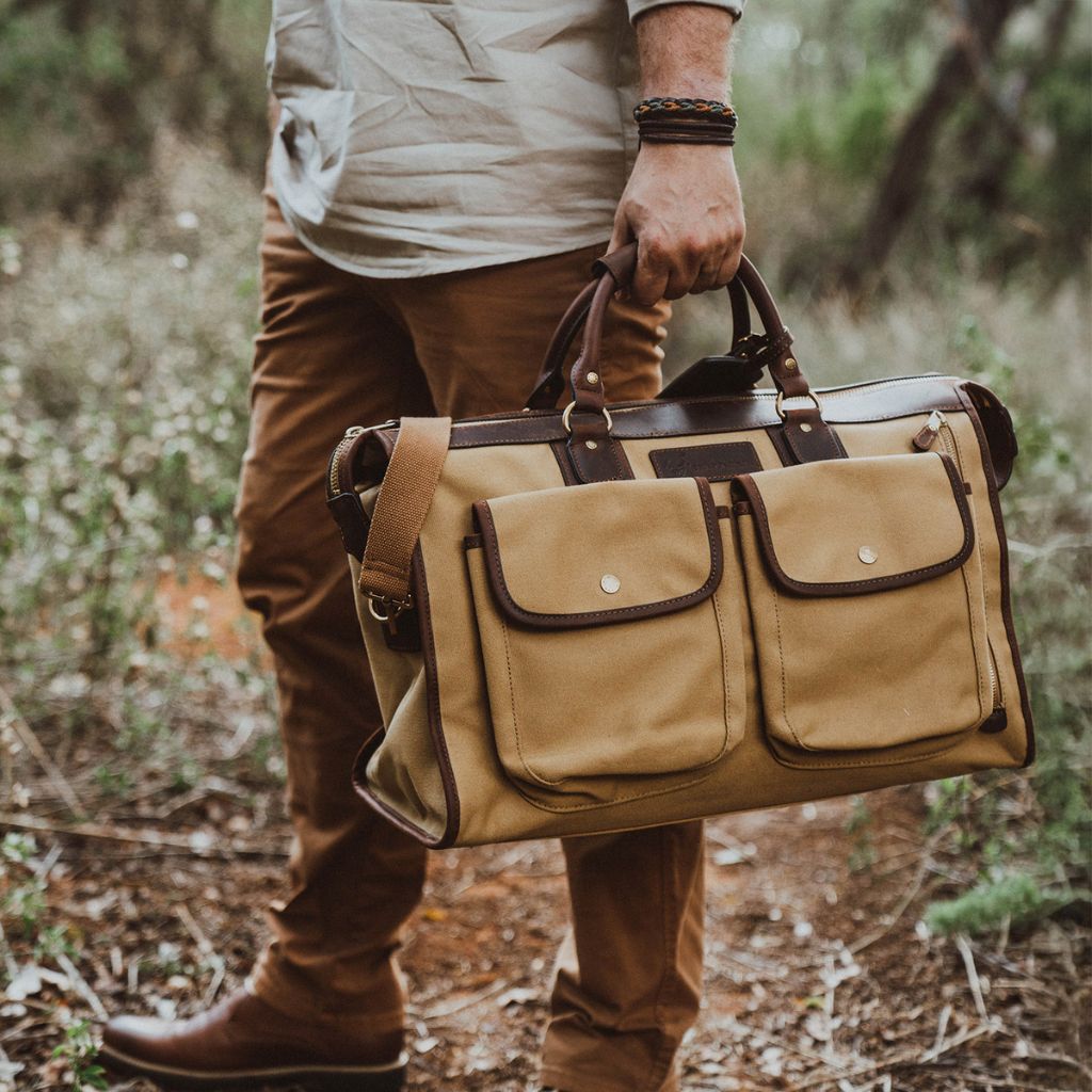 Savanna Canvas And Leather Overnight Bag